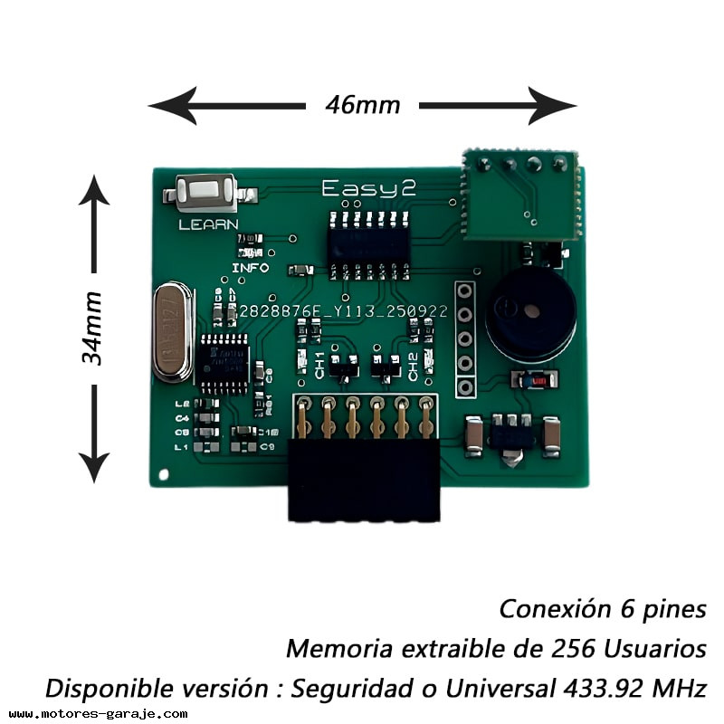 receptor garaje enchufable universal