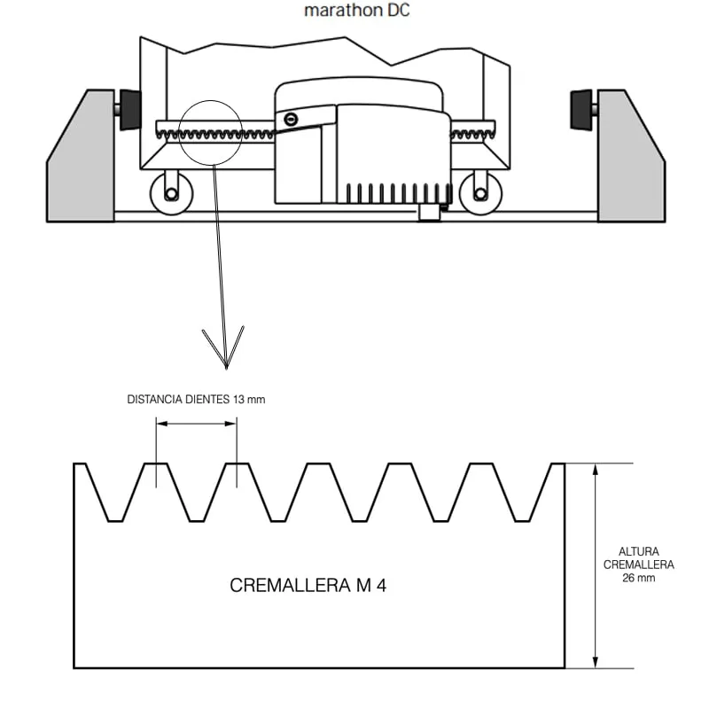 Motor PUJOL Marathon DC 24V M4 para Puertas Correderas hasta 700 Kg Motor PUJOL Marathon DC 24V M4 para Puertas Correderas hasta 700 Kg